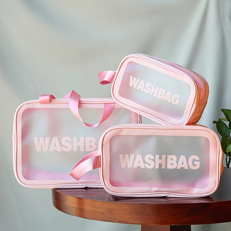 3-Piece Waterproof Makeup Bag Set