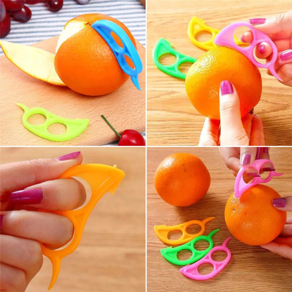 0189 10 pcs orange peeler with transparent pouch bag combo - kitchen tool