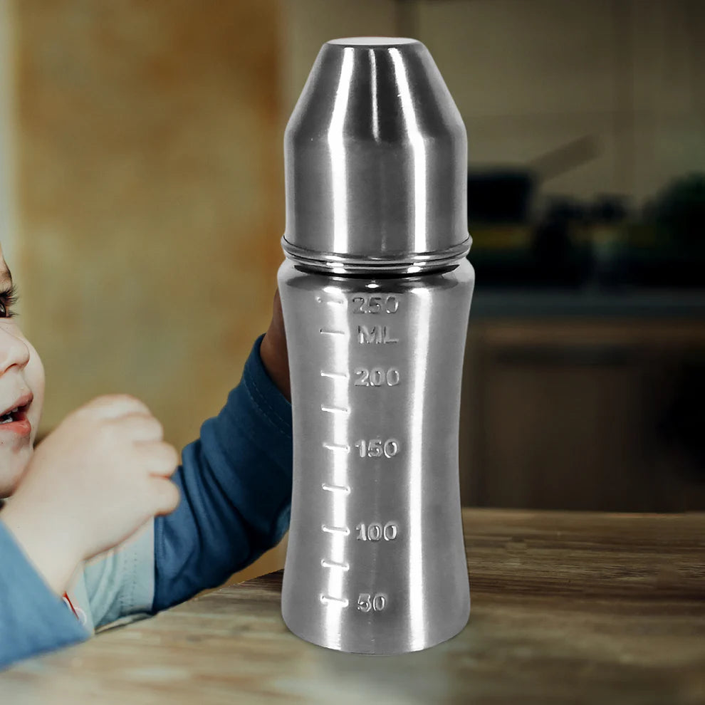 Stainless Steel Baby Feeding Bottle – 250ml