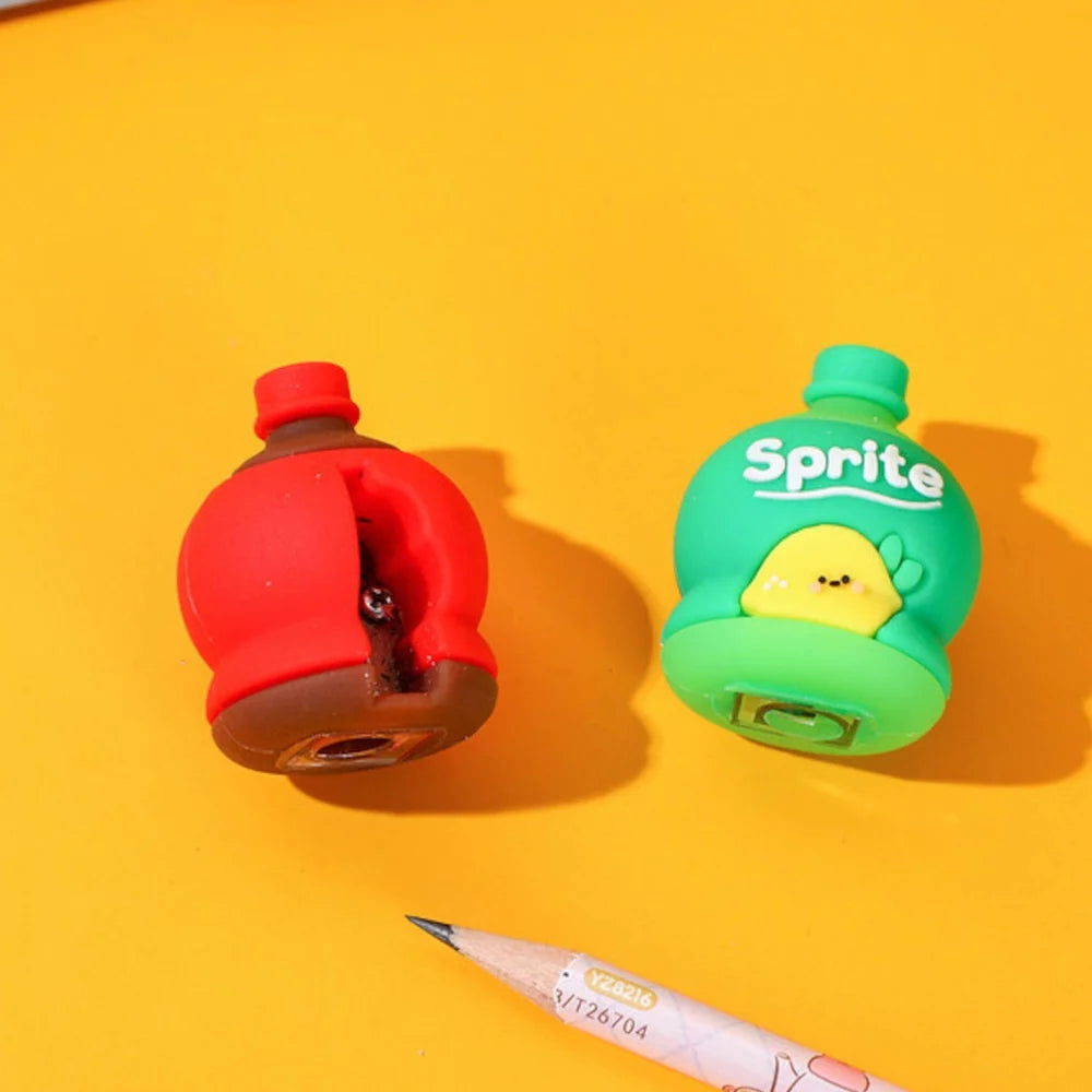 Soda Bottle Sharpener-Eraser Set