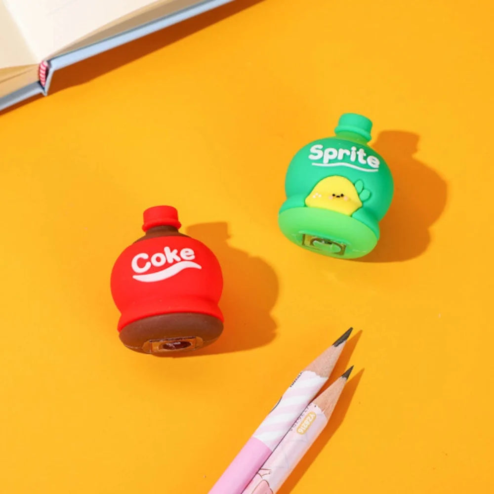 Soda Bottle Sharpener-Eraser Set