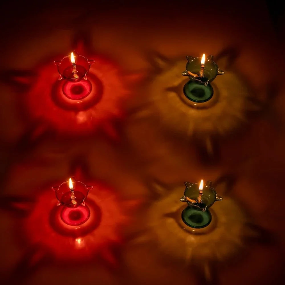 Colorful Reflection Diya Set
