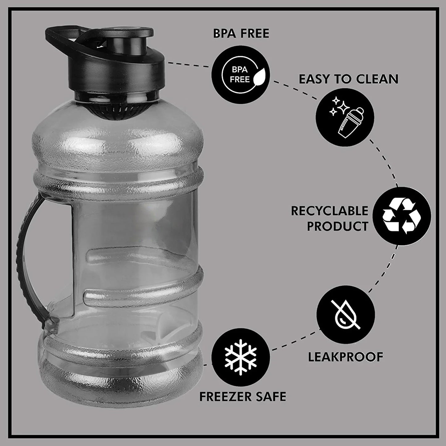 Gym Water Bottle with Mixer