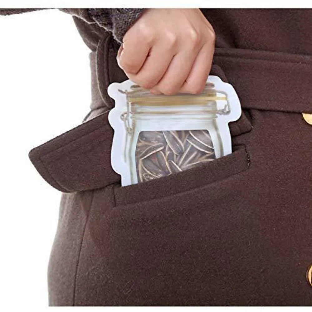 0855 plastics transparent jar shaped stand-up pouch with zipper - home & kitchen
