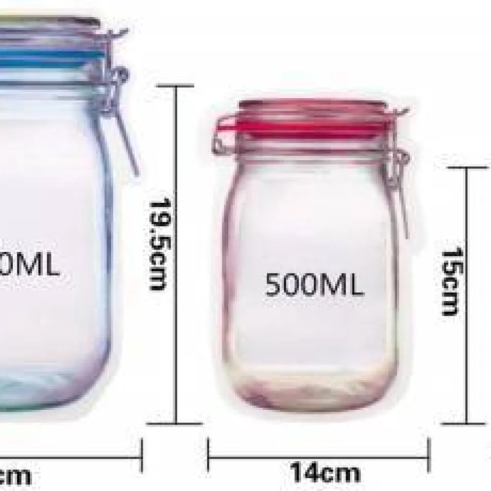 0855 plastics transparent jar shaped stand-up pouch with zipper - home & kitchen