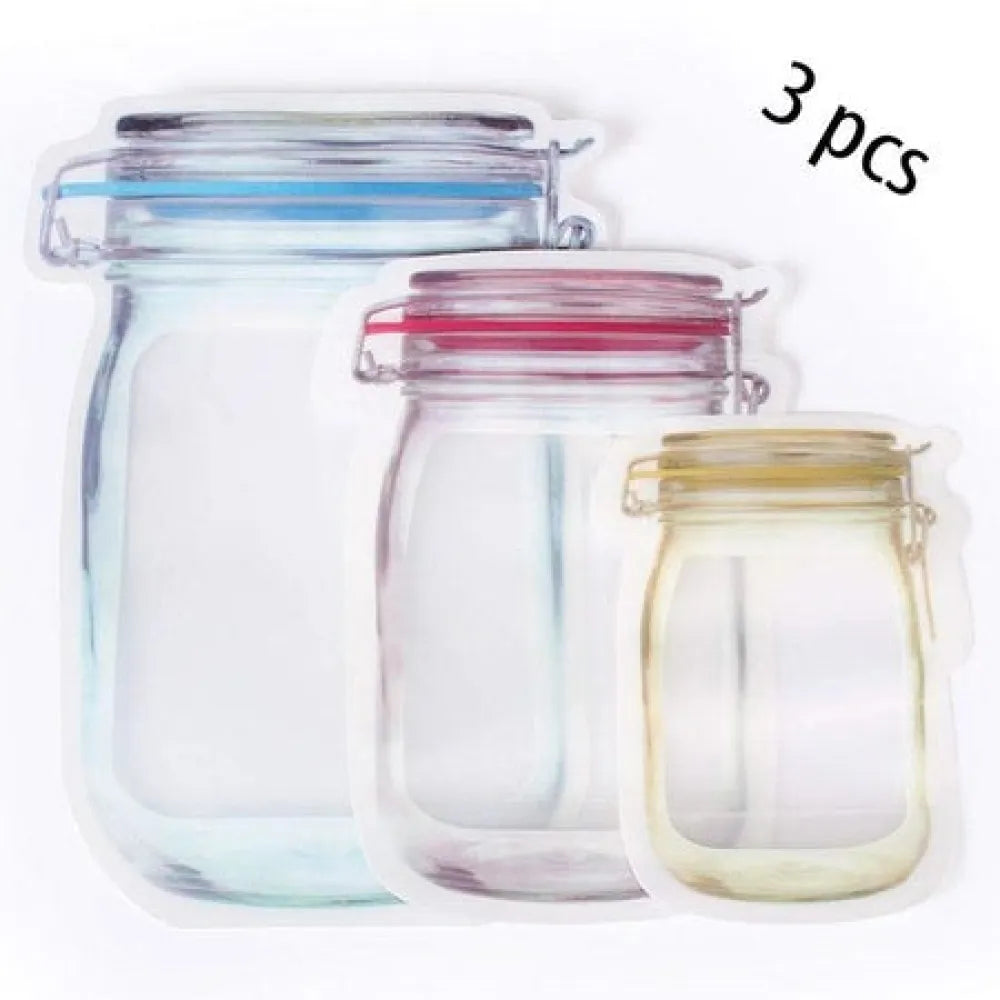 0855 plastics transparent jar shaped stand-up pouch with zipper - home & kitchen