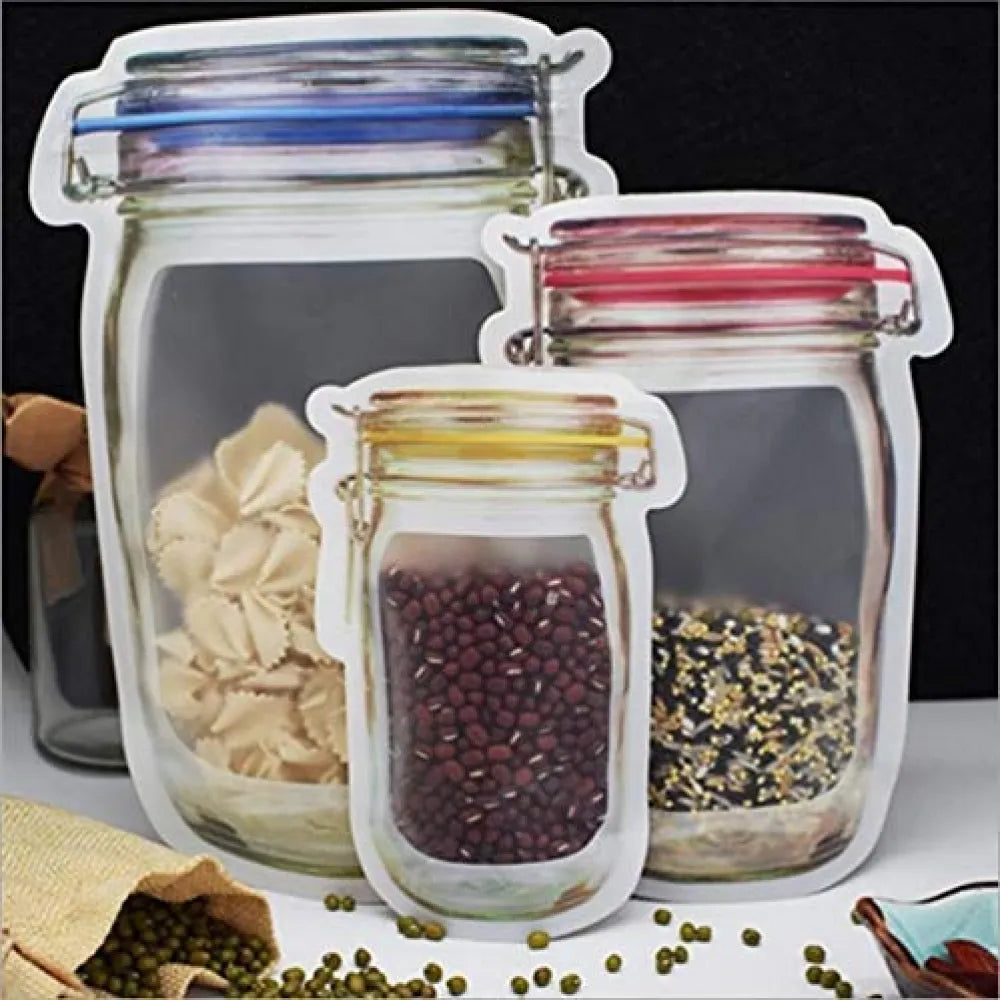 0855 plastics transparent jar shaped stand-up pouch with zipper - home & kitchen