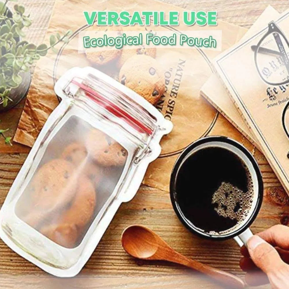 0855 plastics transparent jar shaped stand-up pouch with zipper - home & kitchen