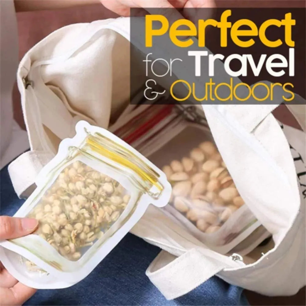 0855 plastics transparent jar shaped stand-up pouch with zipper - home & kitchen