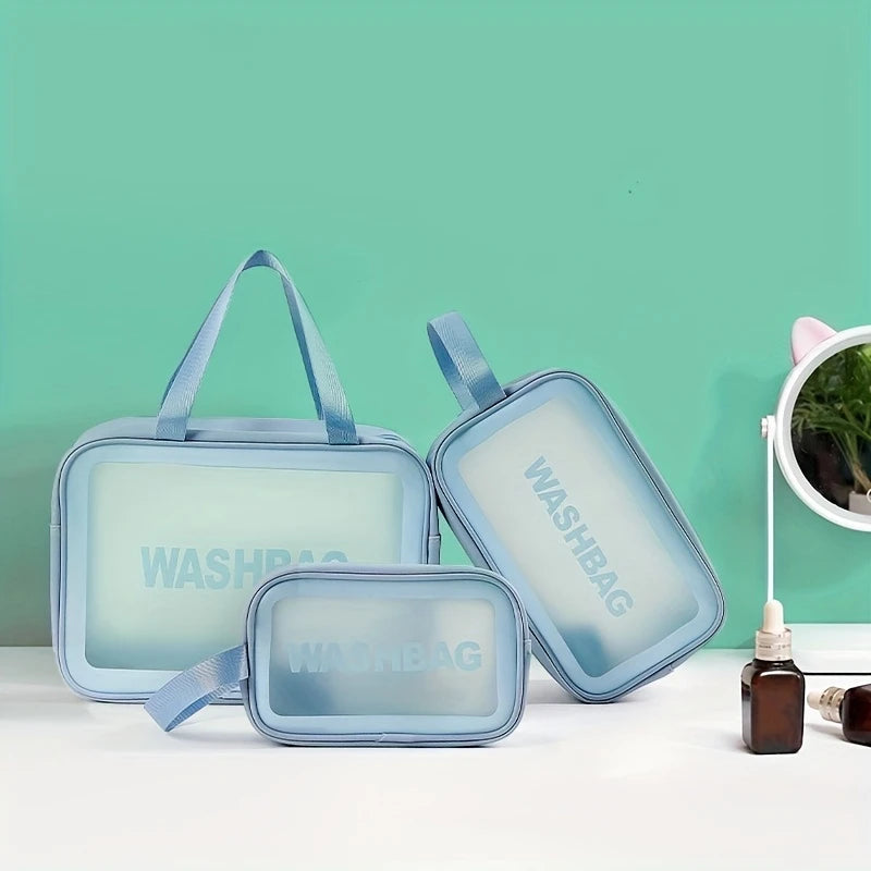 3-Piece Waterproof Makeup Bag Set