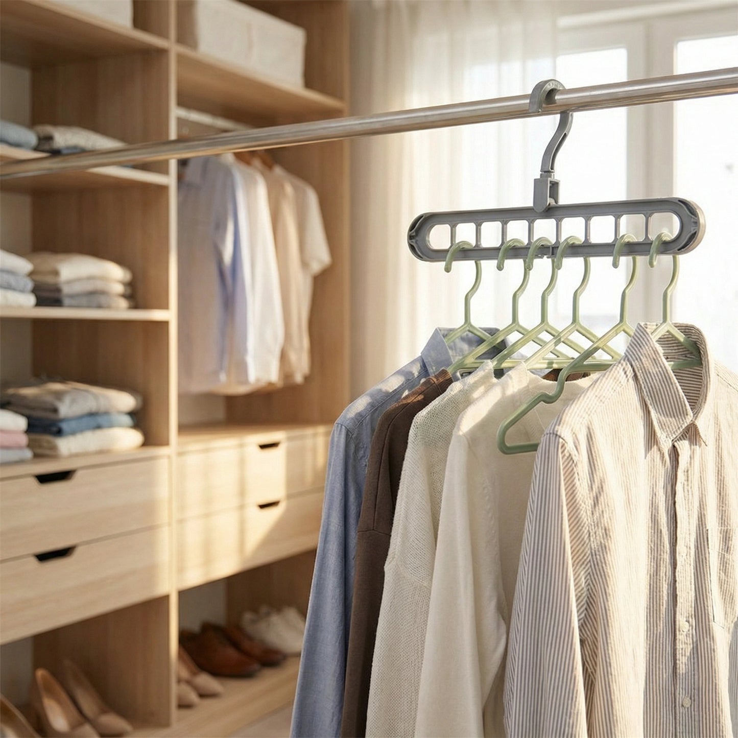 9-Hole Space-Saving Hanger Hook