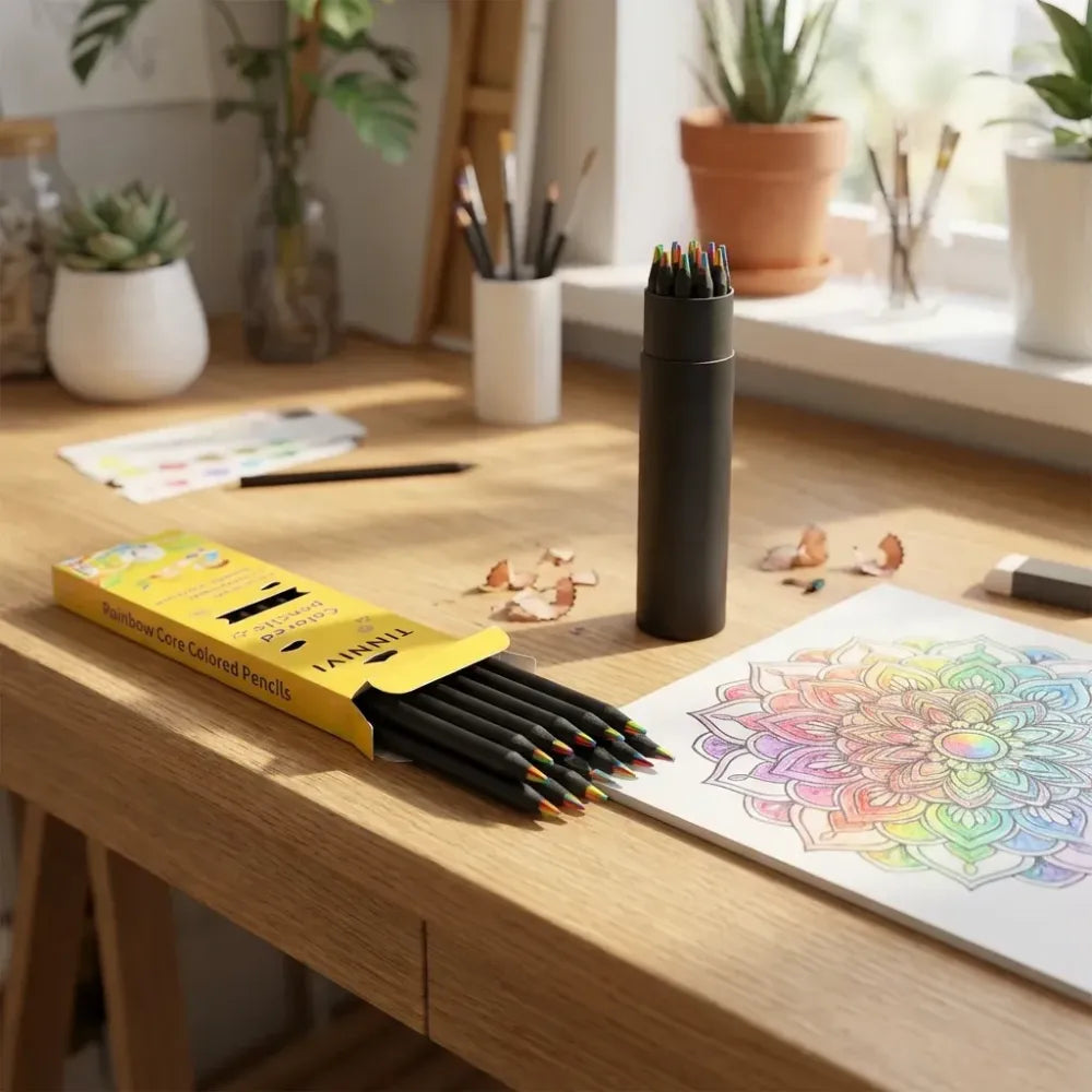12 pieces rainbow pencils