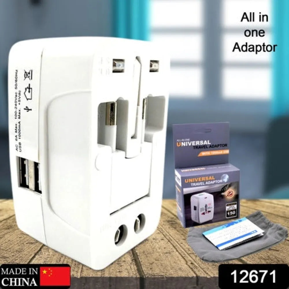 12671 all-in-one universal worldwide travelling ac adaptor plug (au uk us eu) international power charger electric usb