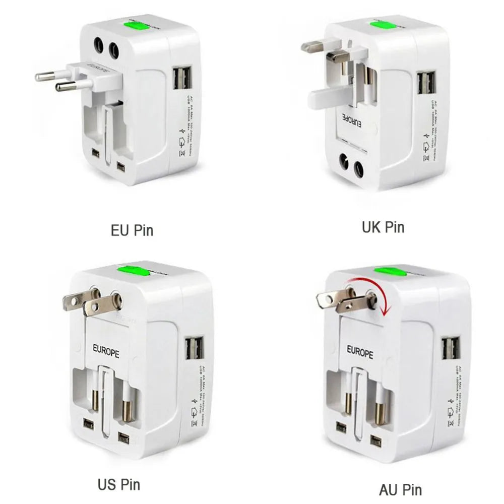 12671 all-in-one universal worldwide travelling ac adaptor plug (au uk us eu) international power charger electric usb