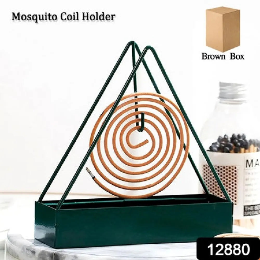 12880 mosquito coil holder frame triangular shape iron incense repellent hanging outdoor stylish - health care