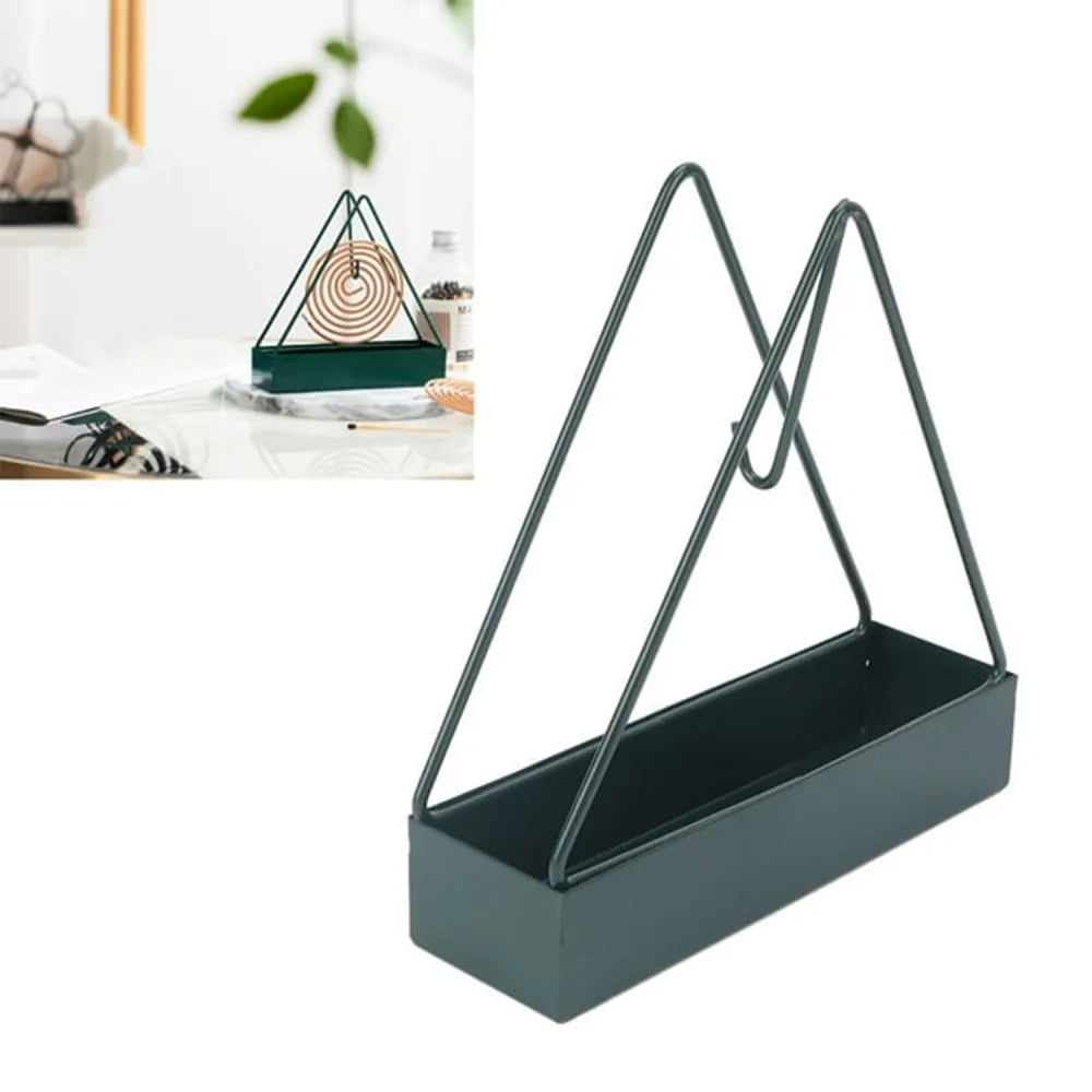 12880 mosquito coil holder frame triangular shape iron incense repellent hanging outdoor stylish - health care