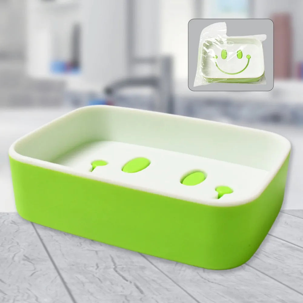 14500 portable travel home box cute cartoons smile face container draining holder soap dish - improvement