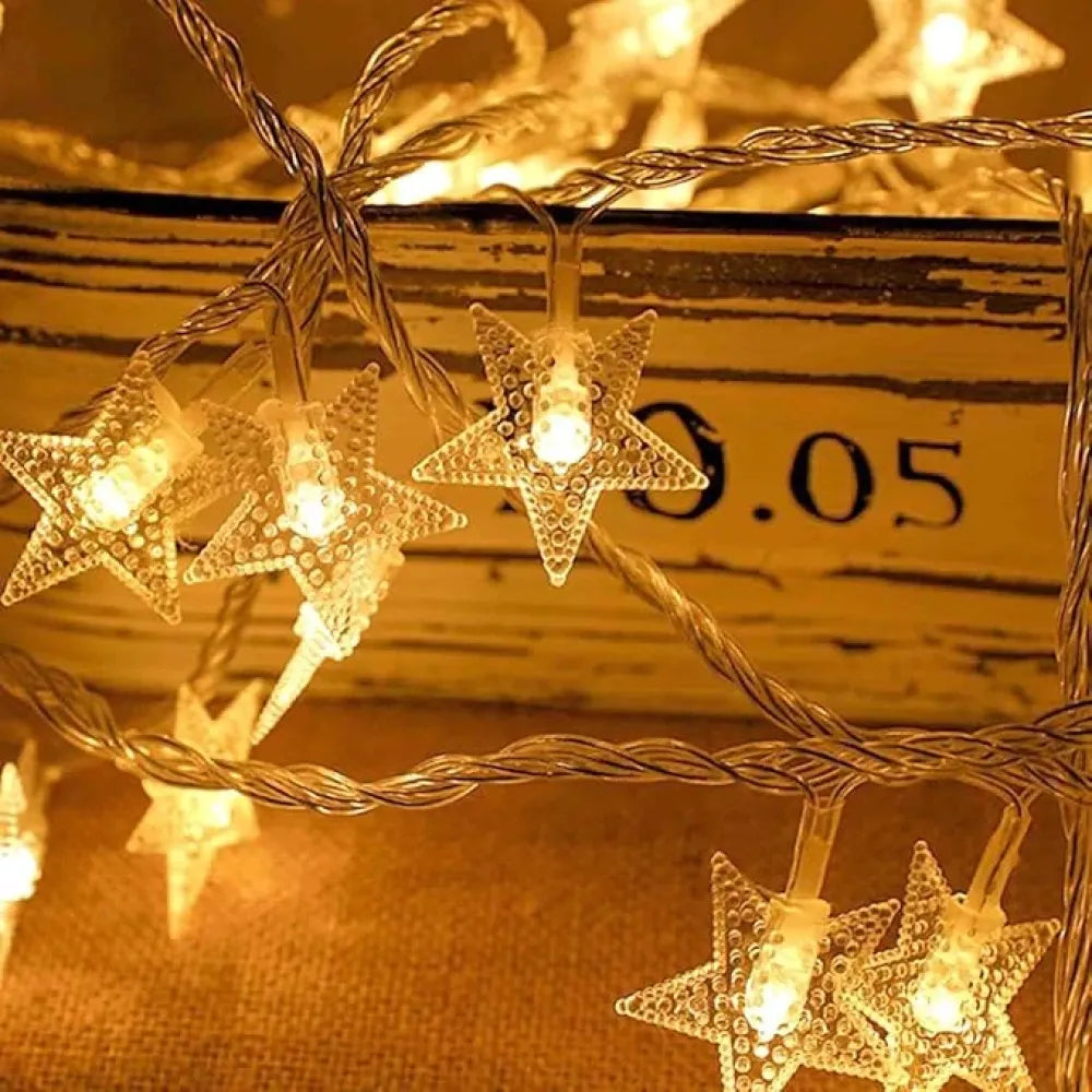 16 led star string lights – warm white