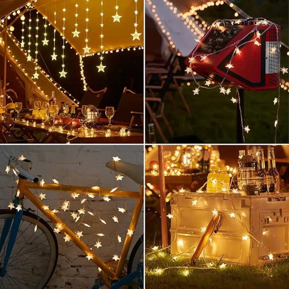 16 led star string lights – warm white