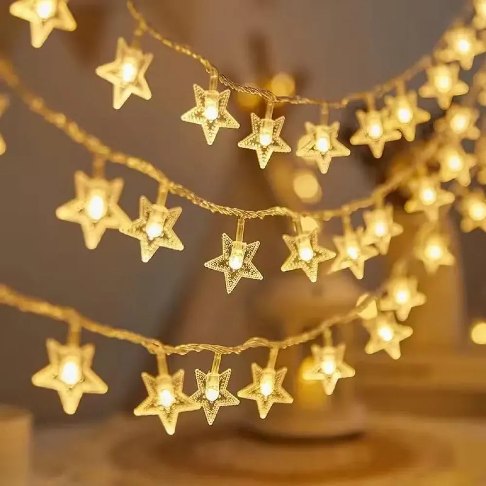 16 led star string lights – warm white