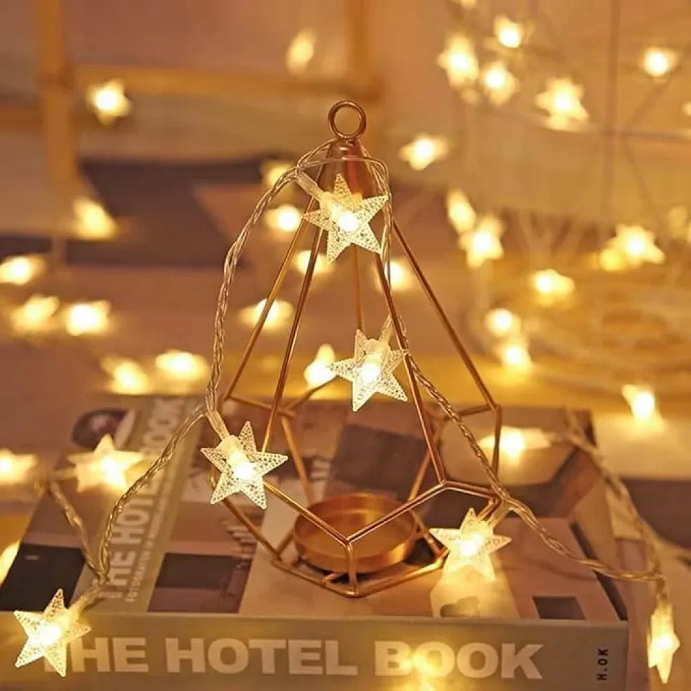 16 led star string lights – warm white