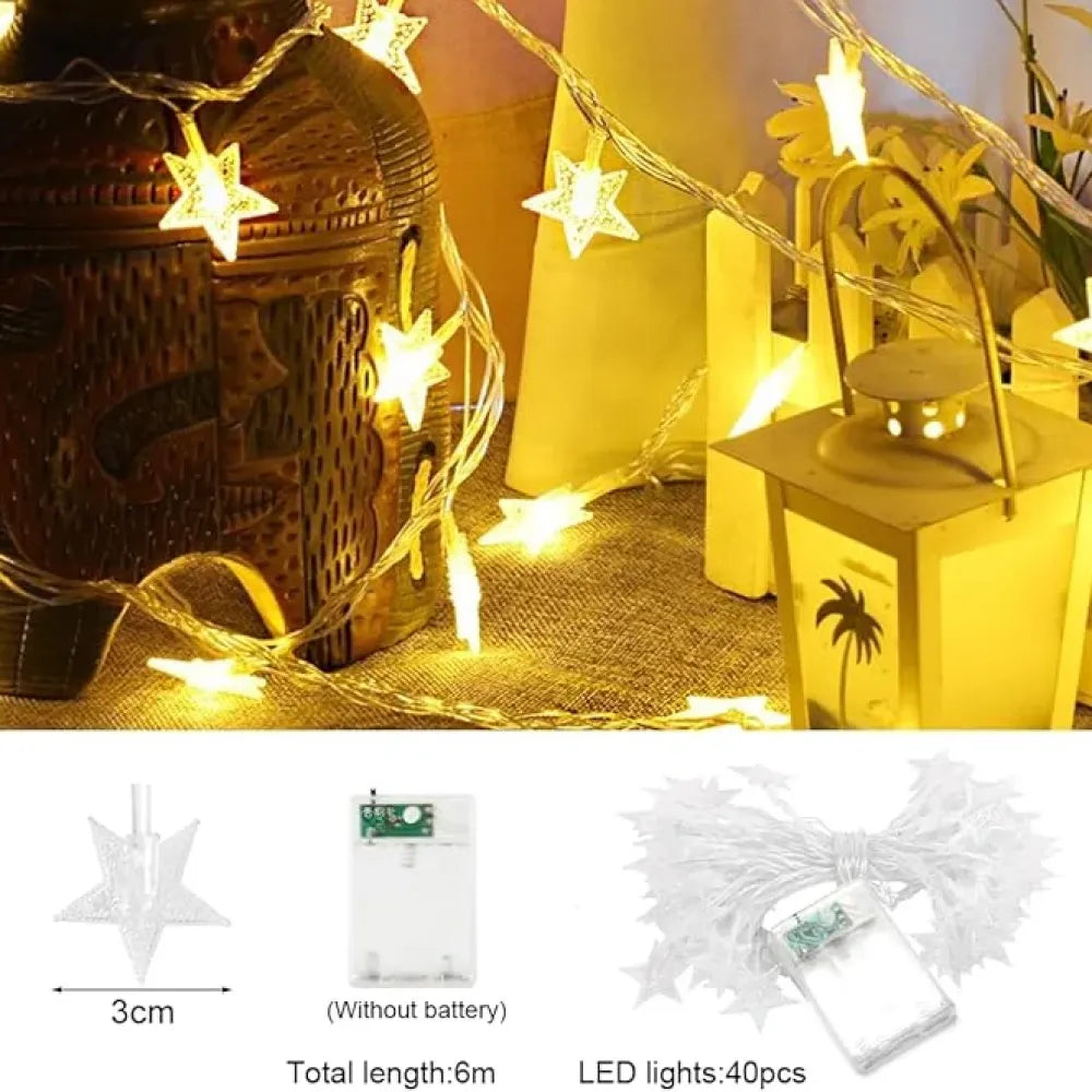 16 led star string lights – warm white