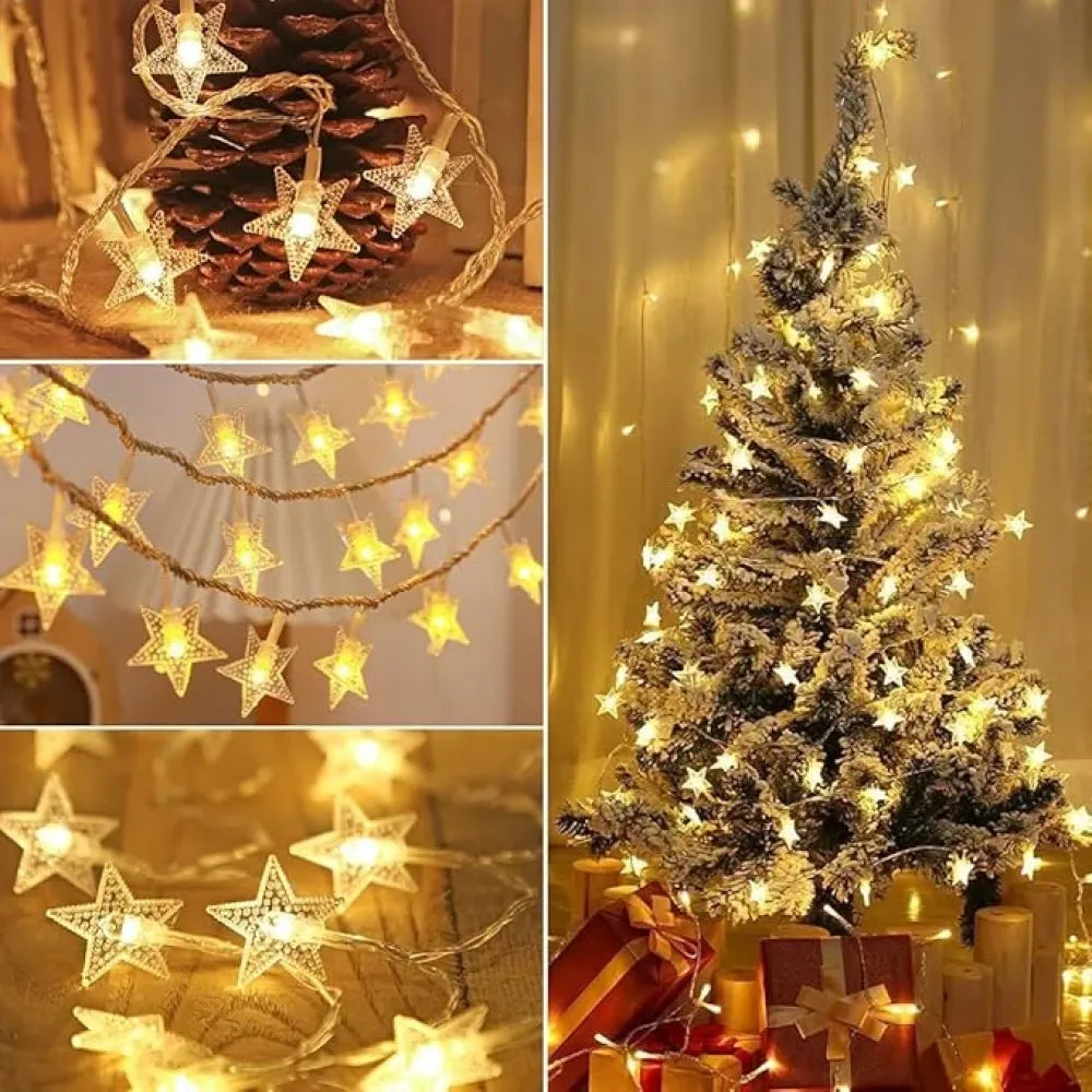 16 led star string lights – warm white