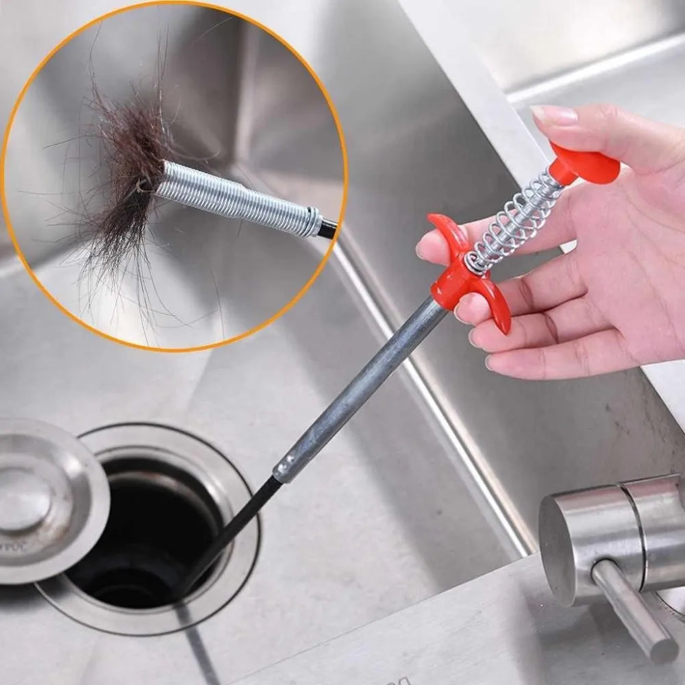 1634 metal wire brush sink cleaning hook sewer dredging device - kitchen tool
