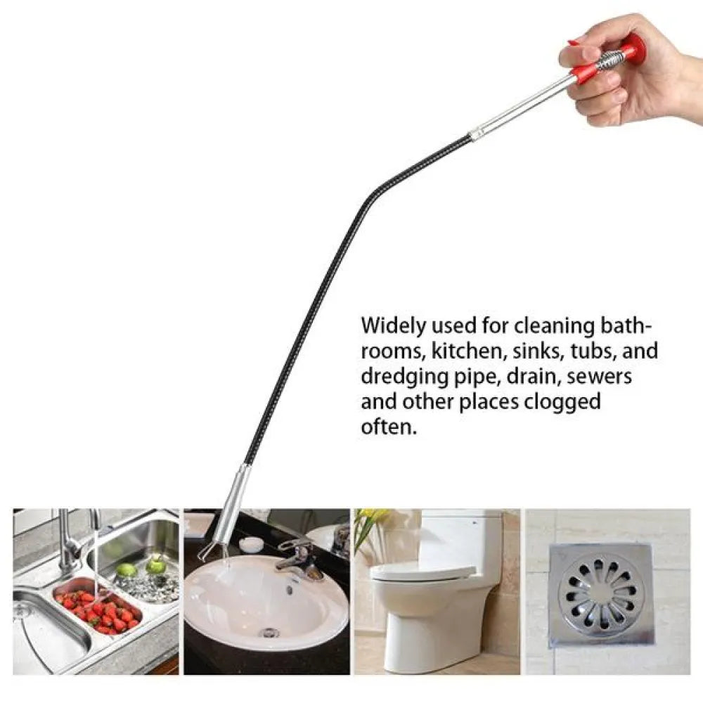 1634 metal wire brush sink cleaning hook sewer dredging device - kitchen tool