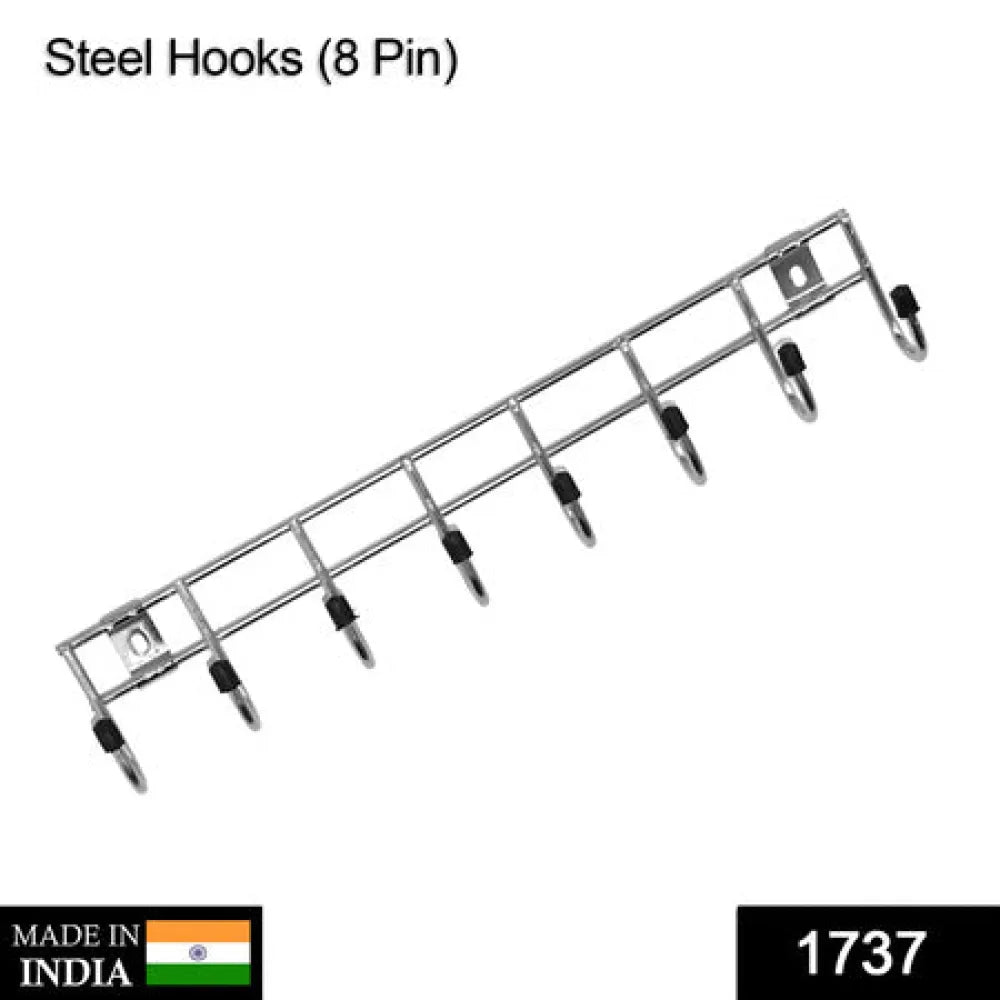 1737 multipurpose stainless steel hanger strip hooks (8 pin) - home improvement