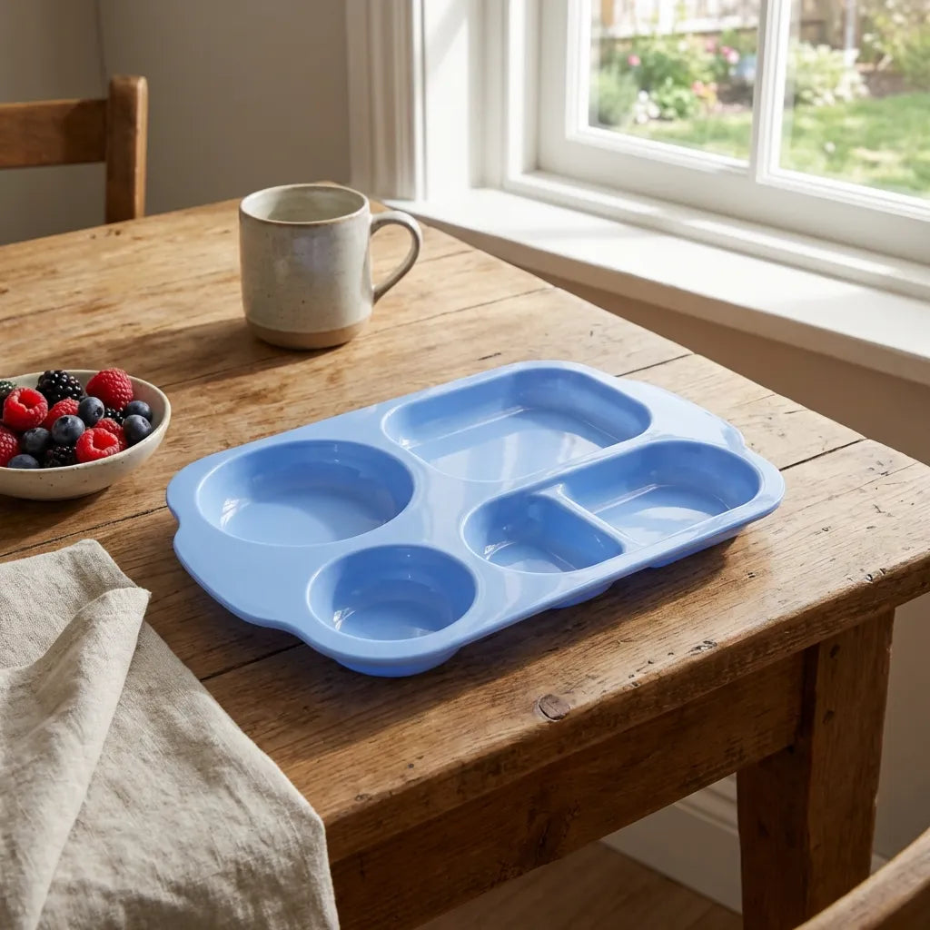 Unbreakable 5-Compartment Plates