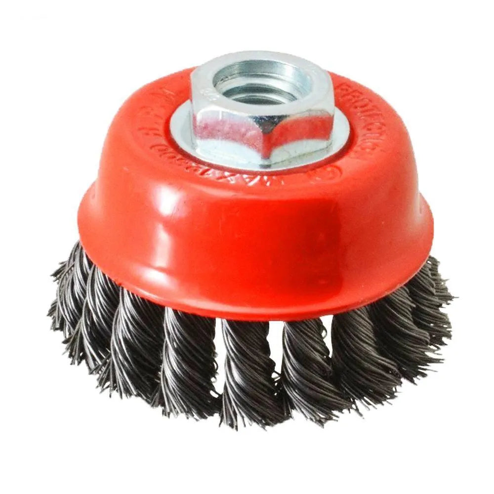 195 wire wheel cup brush (black) - power & hand tools