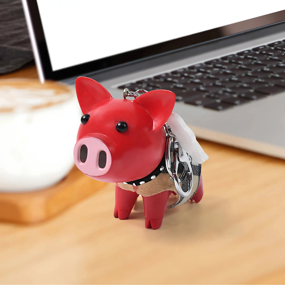 Light-Up Sound Piggy Keychain