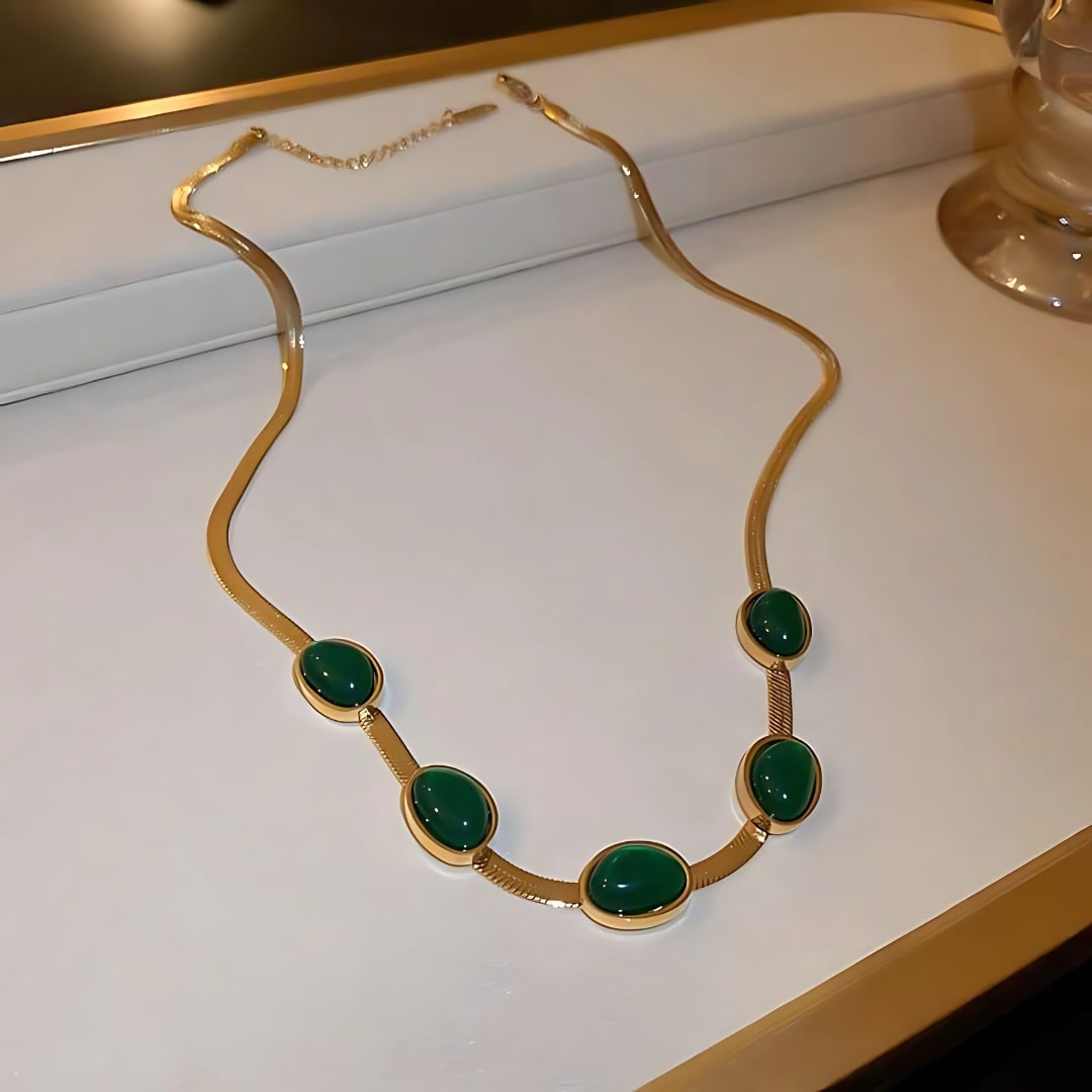 Green Crystal Jewelry Set