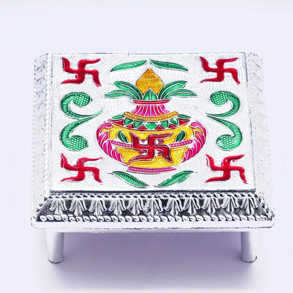 Handcrafted Minakari Bajot Stool - Home Decor