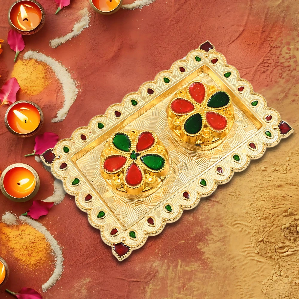 Decorative Puja Thali Plate