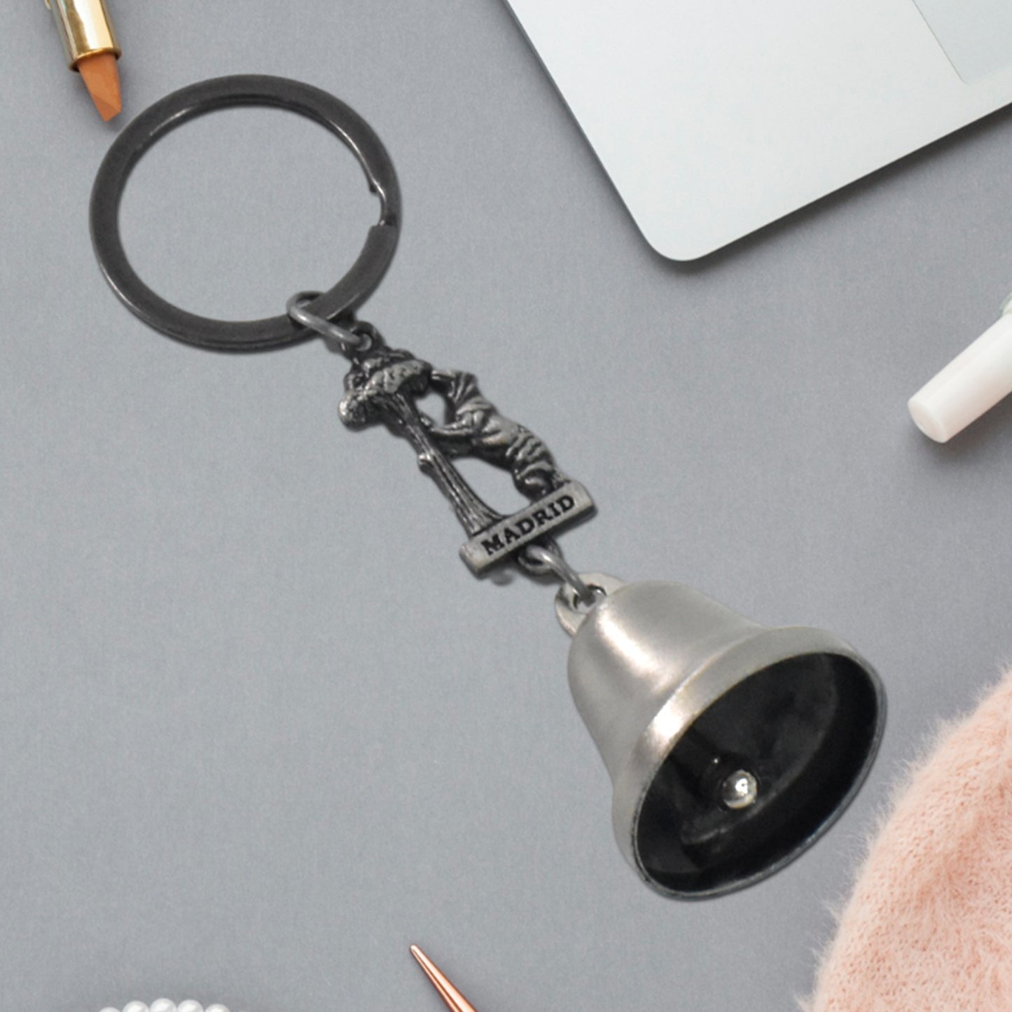 Metal Small Temple Bell Keychain Motorcycle Bell Keychain (1 Pc Mix Color)
