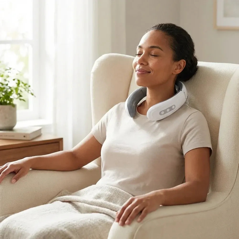 2 heads smart electric neck and back pulse massager (1 pc mix design) - health care
