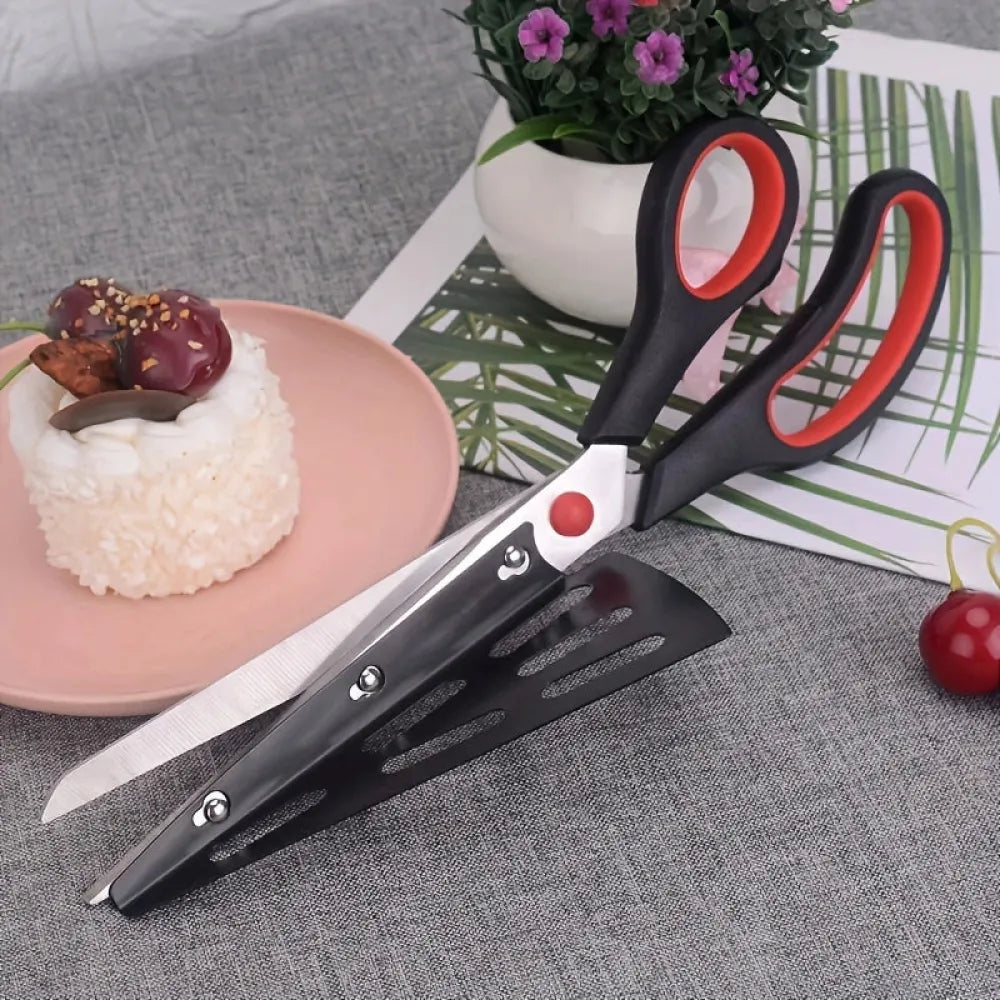 2-in-1 pizza cutter scissors - home & kitchen