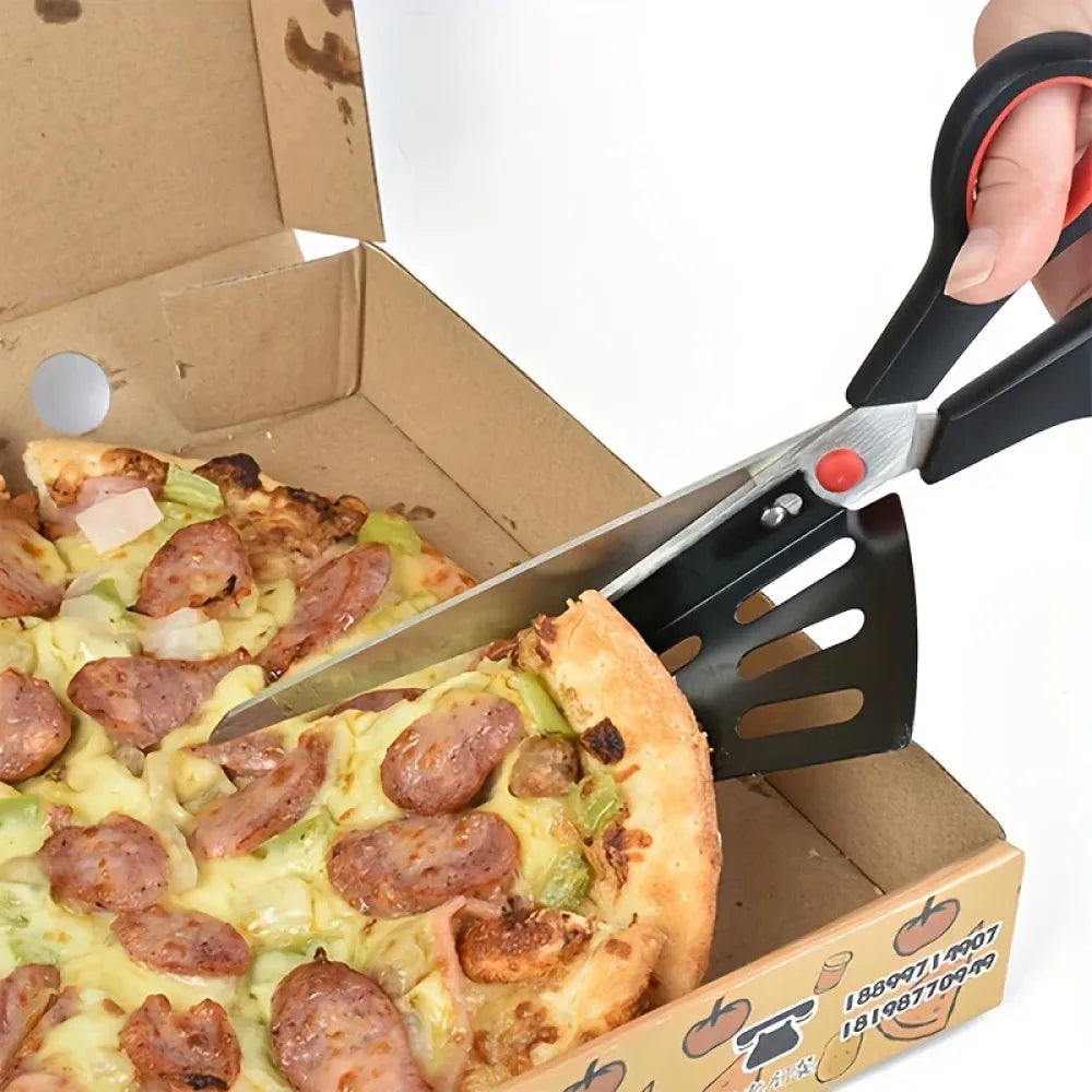 2-in-1 pizza cutter scissors - home & kitchen