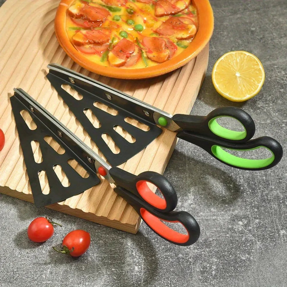 2-in-1 pizza cutter scissors - home & kitchen