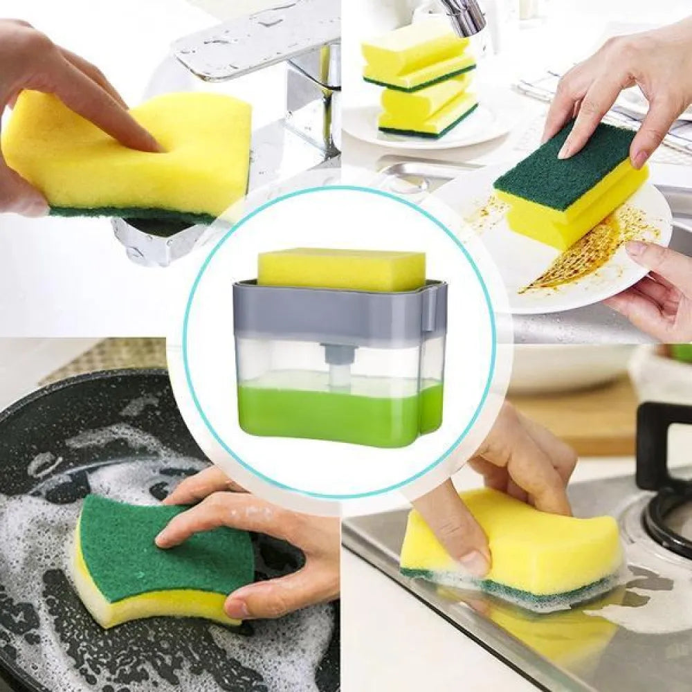 2-in-1 soap dispenser & sponge holder - home kitchen