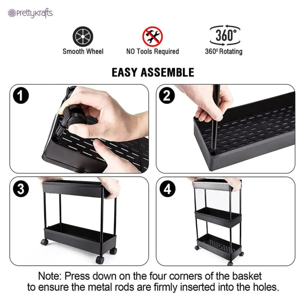 2-tier slim kitchen cart