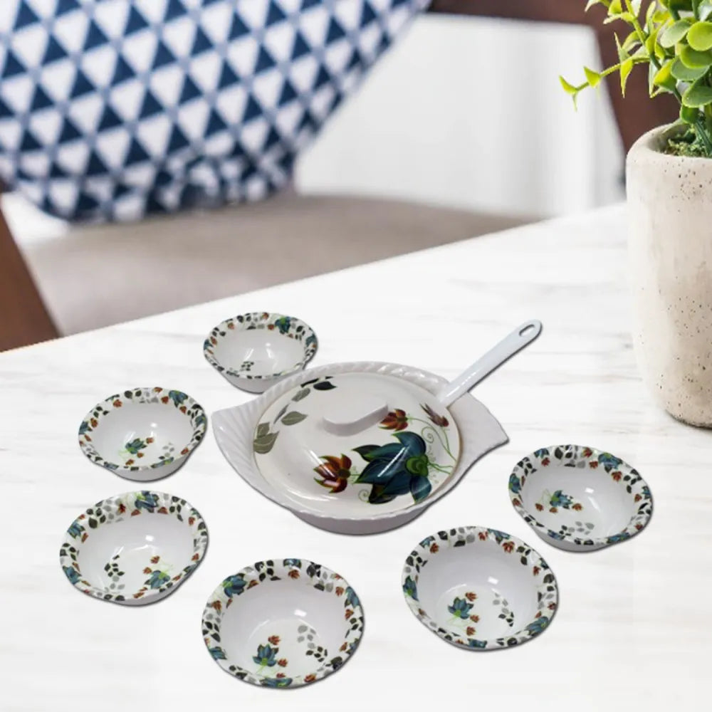 2739 9 pc pudding set used as a cutlery for serving food purposes and sweet dishes all in kinds of household official