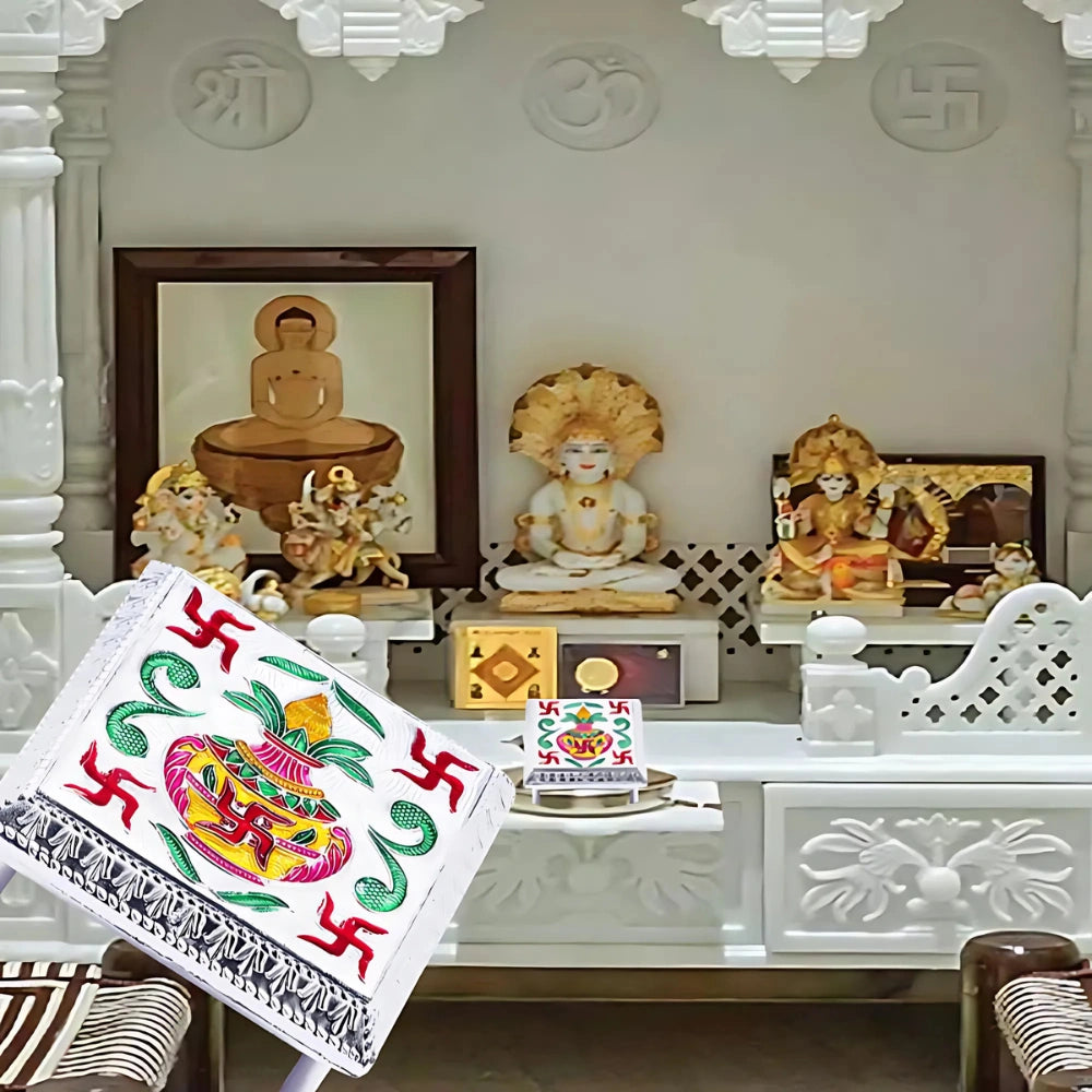 Handcrafted Minakari Bajot Stool - Home Decor