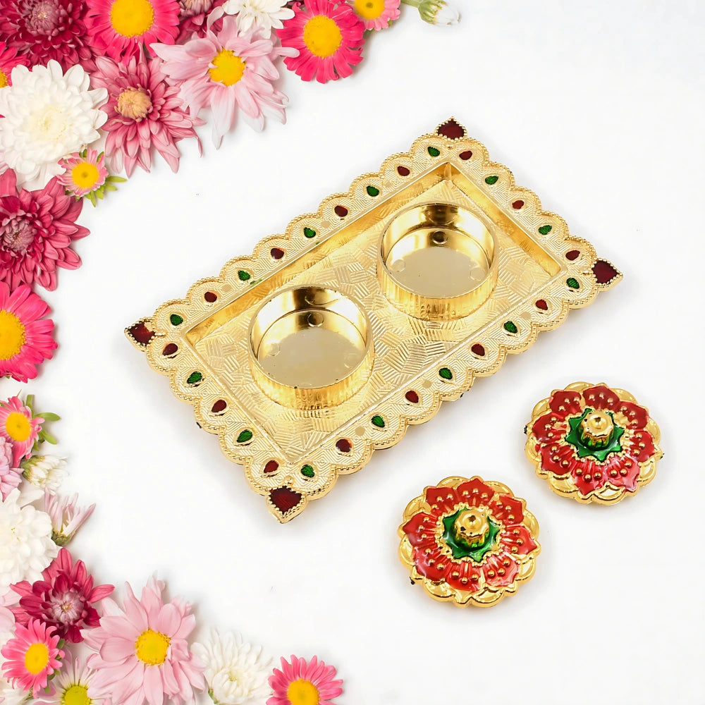 Decorative Puja Thali Plate