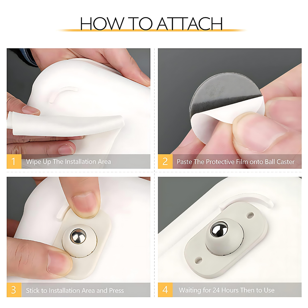 Self Adhesive Wheels Pulley (Pack of 4)