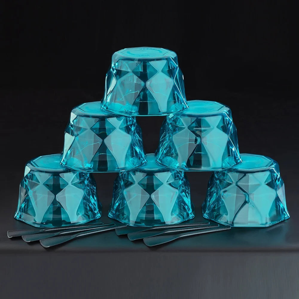6 Pc Diamond Ice Cream Bowl Set