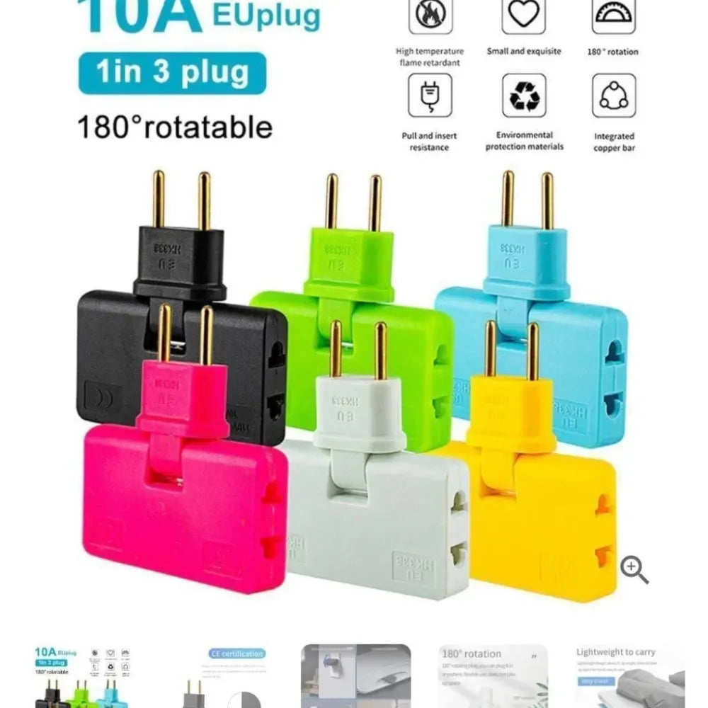 3-in-1 rotating eu plug