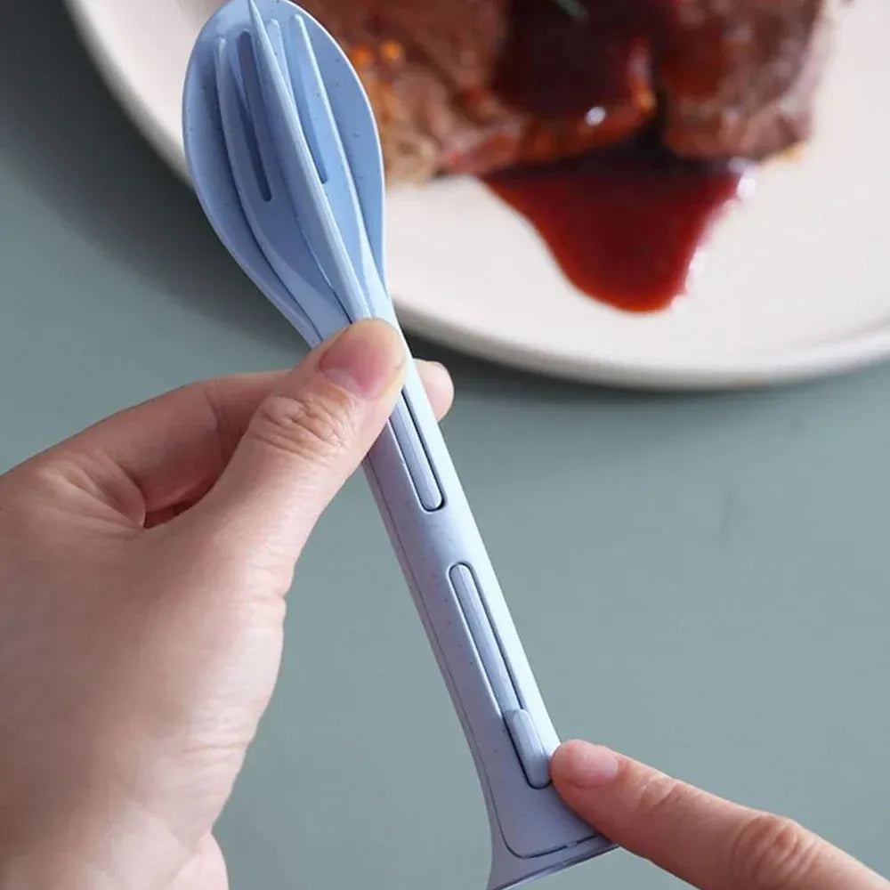 3-in-1 travel cutlery set - kitchen tool